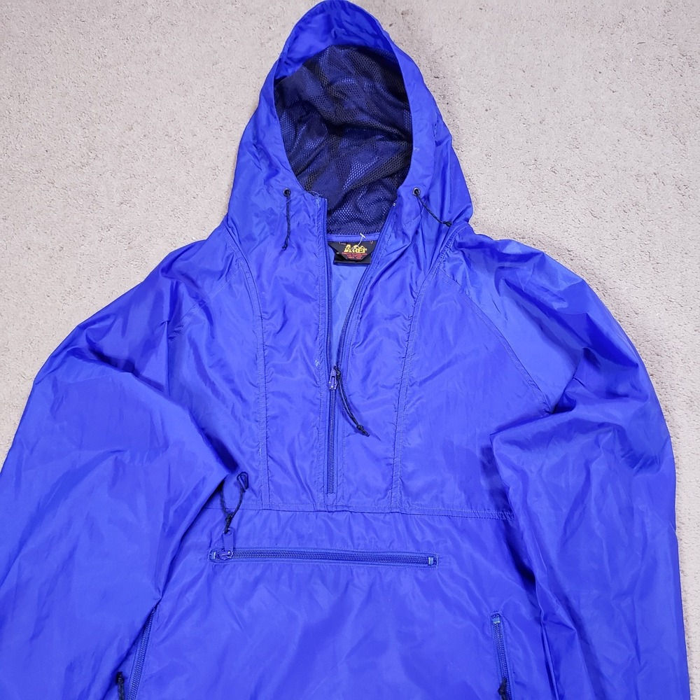 Vintage Rei Anorak Jacket Mens M Blue Lightweight 1/2 Zip Pullover Pockets - Picture 4 of 12